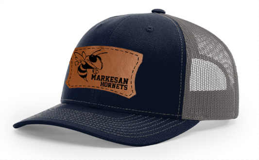 Hornets Banner Logo Trucker Hat (Richardson 112 Navy/Gray)